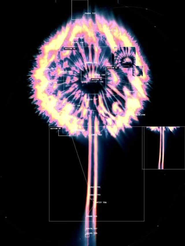 HUD-style hero with pulsating generative organic form on instagram.com