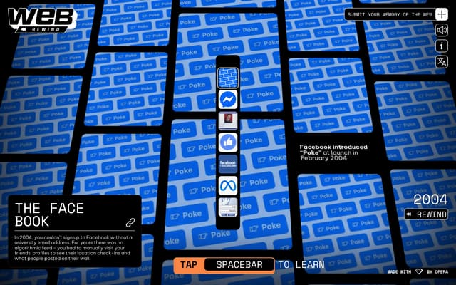 2004 Facebook Launch — 3D Poke Grid on web-rewind.com