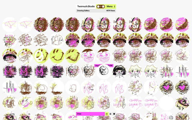 Generative Drawing Archive Grid on twomuch.studio