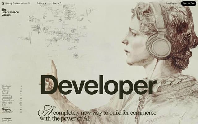 Developer Parchment Section on shopify.com