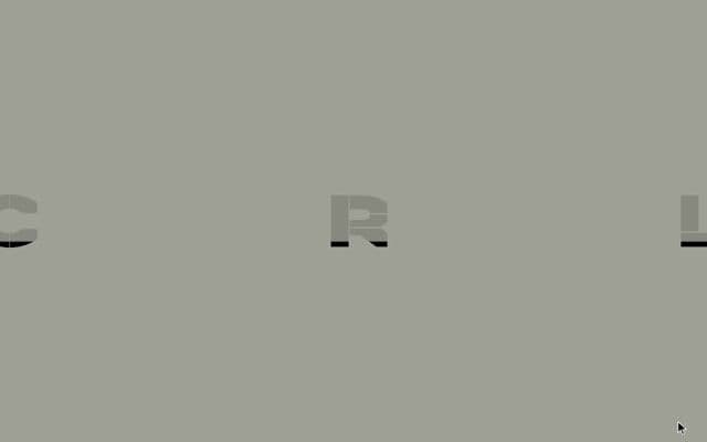 Logo loader that unfolds into a giant scrolling letter strip on crl-2026.webflow.io