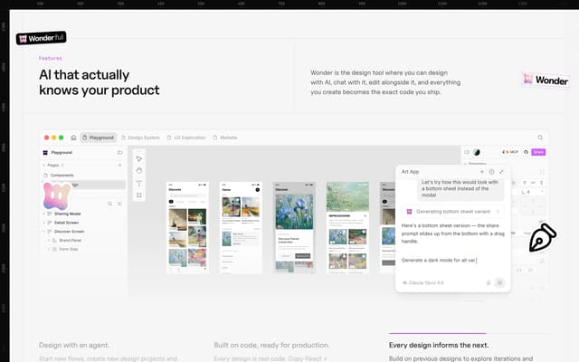 Dot-Grid Product Showcase on wonder.design