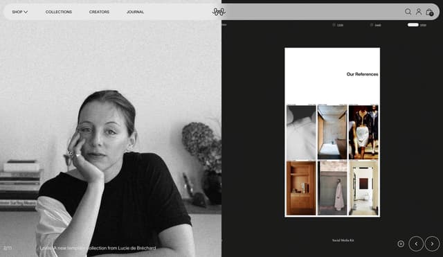 Editorial Split-Screen — Creator Collections on studiostandard.com