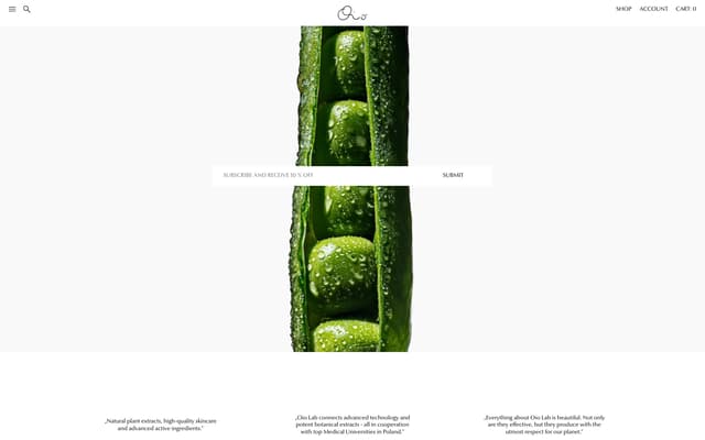 Macro Botanical with Floating Signup on en.oiolab.co