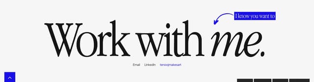 Playful CTA with Serif Typography on tanujashastri.com