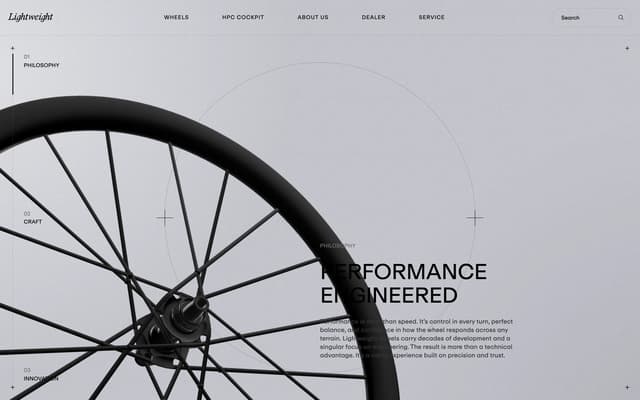 3D Wheel with Technical Line Art on lightweight.info