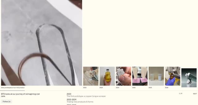 Vertical Timeline with Image Pairs on koppen.co