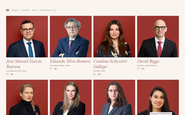 Red-Backed Team Grid with Serif Filters on wordstone.com
