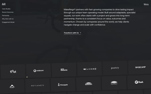 Sidebar Nav with Logo Grid on makereign.com
