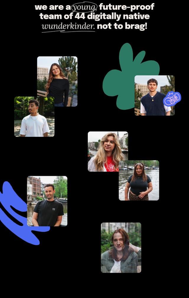 Staggered team grid with blobs on truus.co