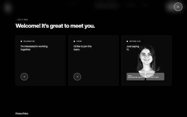 Video-Tiled Contact Modal on phantom.land