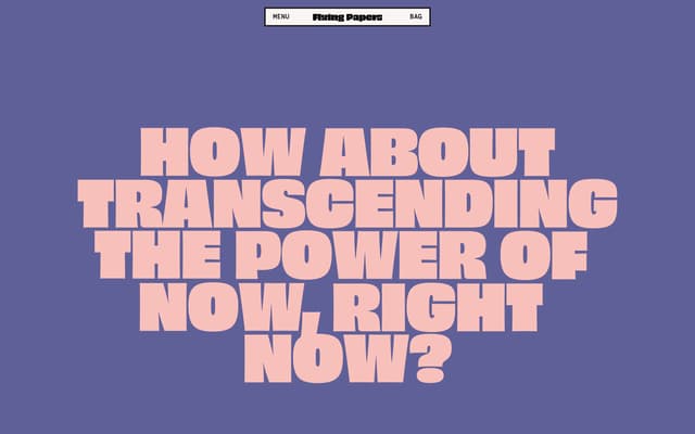 Bold Pink Display Type Brand Statement on flyingpapers.com
