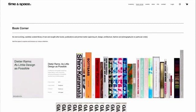 Interactive bookshelf gallery with hover expansion on instagram.com