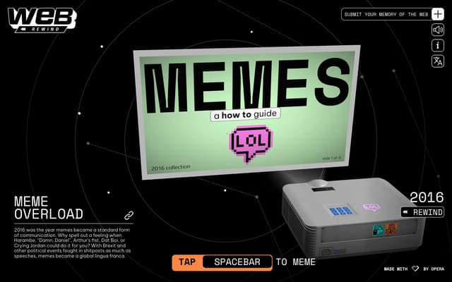 2016 Meme Era — 3D Projector on web-rewind.com