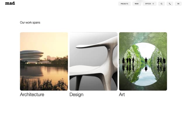 Triptych Category Cards with Full-Bleed Imagery on i-mad.com