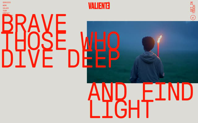 Brutalist Manifesto with Overlapping Image on valientebrands.com