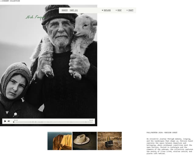 Brutalist editorial collection grid on nickfouquet.com