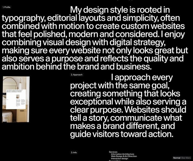 Numbered Editorial Section System on gilhuybrecht.com
