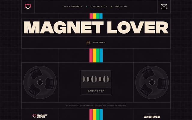 Retro-Analog Grid Footer on magnetlover.com