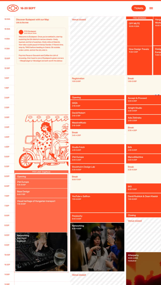 Schedule — Editorial Timeline Grid on povbudapest.com