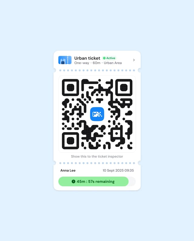 Digital ticket card with perforated edge metaphor on xhulia.com