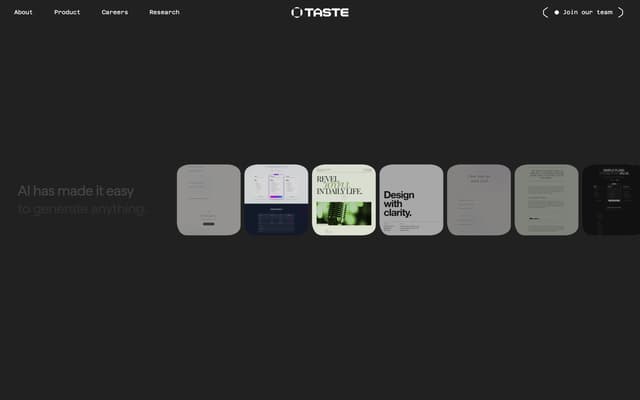 Animated Statement with Card Carousel on tastelabs.com