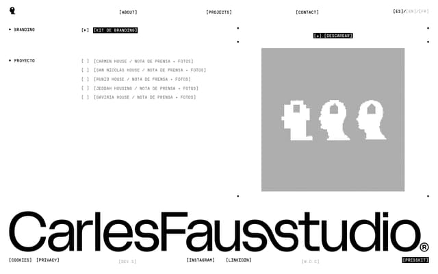 Dithered-Image Presskit Page on carlesfaus.com