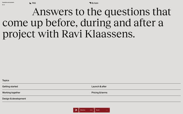 Editorial FAQ Accordion on a24.raviklaassens.com