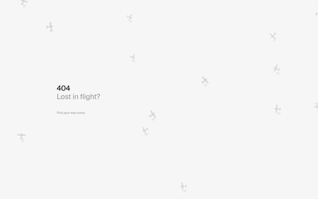 Scattered 3D Planes 404 Page on gabrielbeaugonin.com
