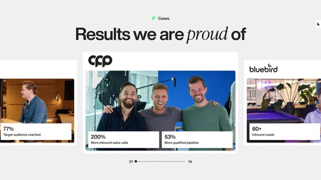 Bento-Style Case Studies Slider on dapper.agency