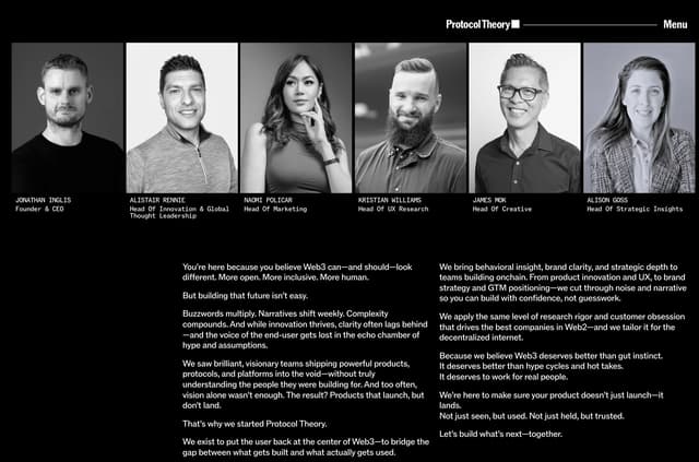 Team Profiles on protocoltheory.com