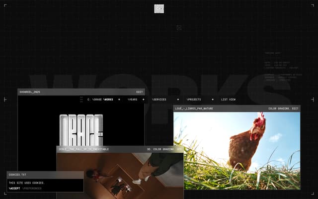 Staggered Project Grid with Window Frames on orage.studio