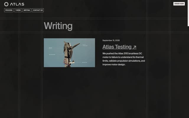 Writing Index Page on atlasmotion.com