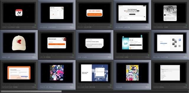 CRT Monitor Portfolio Grid on leofu.ca