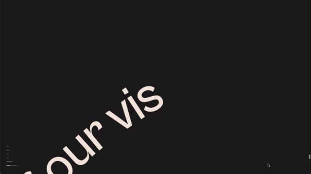 Curved kinetic typography with gradient footer on guillaumezhu.com