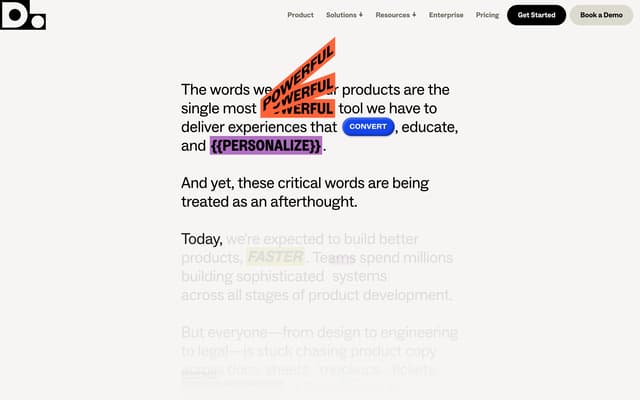 Inline UI Typography Narrative on dittowords.com