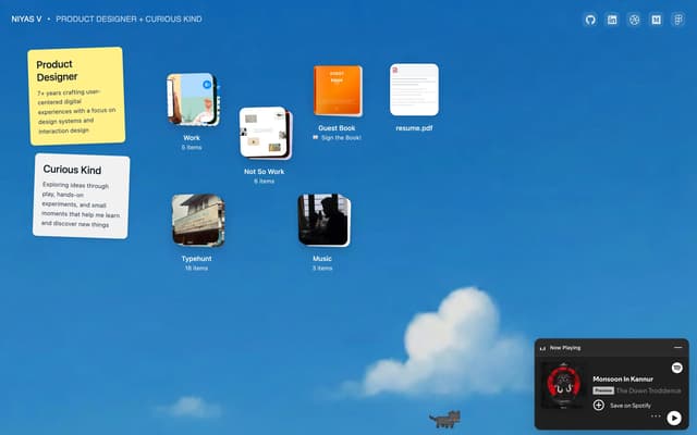 Desktop OS Metaphor Portfolio on niyasv.com