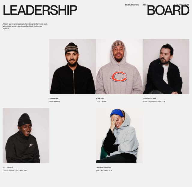 Leadership Board with Candid Portraits on yard.me