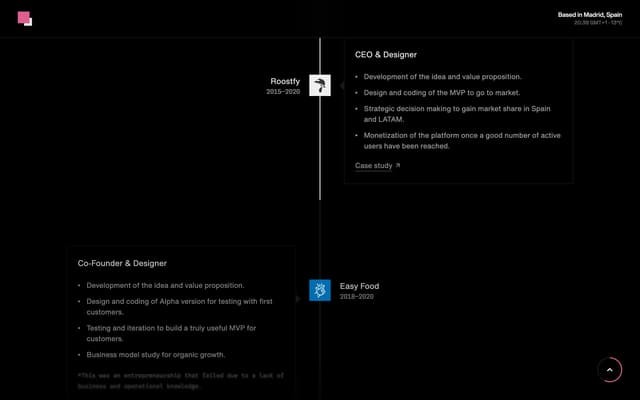 Alternating Experience Timeline on diegovz.com
