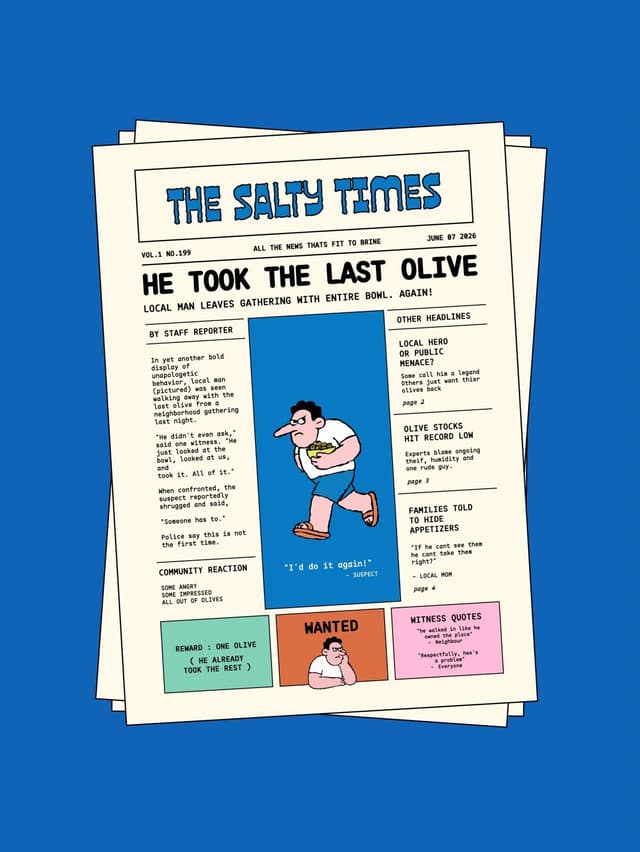 Skeuomorphic newspaper layout with hand-drawn illustration on linkedin.com