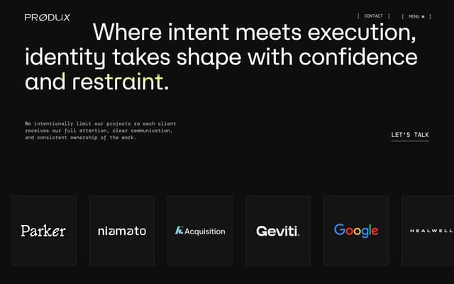 Restraint-Driven About Section on produx.design