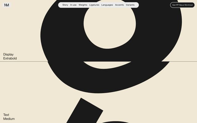 Oversized Split Character Display on neuemontreal.com