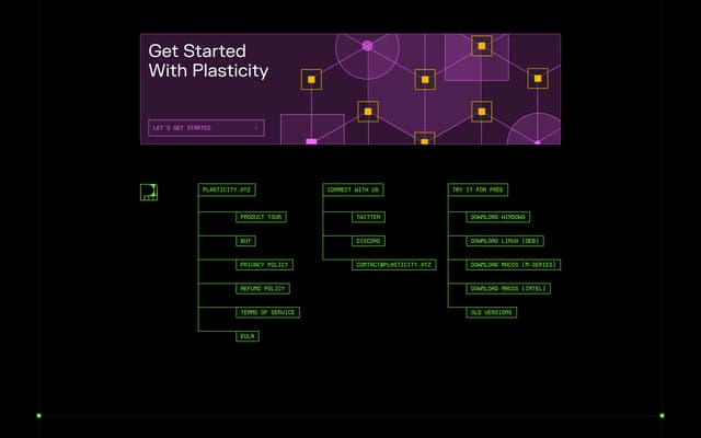 Full-Width CTA with Cinematic Typography on plasticity.xyz