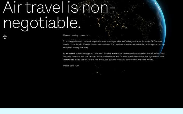 Asymmetric Earth Statement Section on sorafuel.com