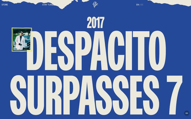 Despacito milestone typography on daddyyankee.com