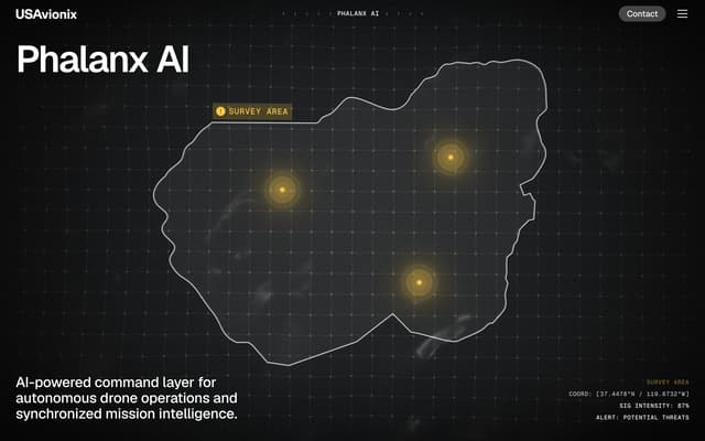 Phalanx AI Glow Grid Topography on usavionix.com