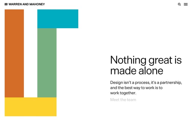 Cropped Headline with Bauhaus Color Blocks on wam.studio