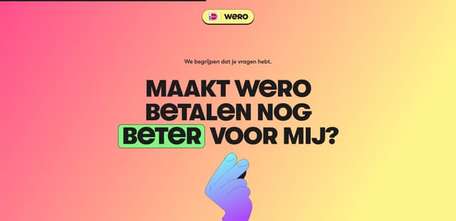 Oversized FAQ typography with illustration on sowieso.wero-wallet.eu