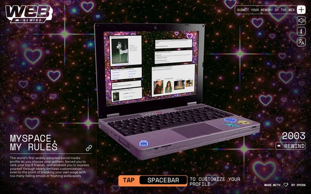 2003 MySpace Era — 3D Laptop on web-rewind.com