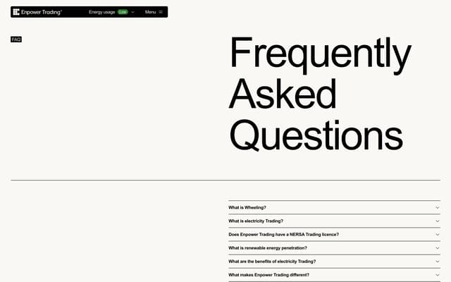 Editorial FAQ Accordion on enpowertrading.co.za